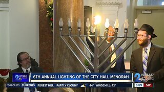 Baltimore celebrates second night of Hanukkah with menorah lighting