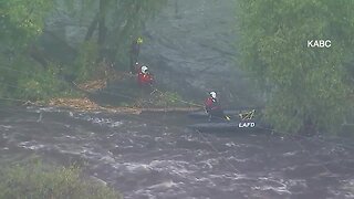 Man rescued from LA river