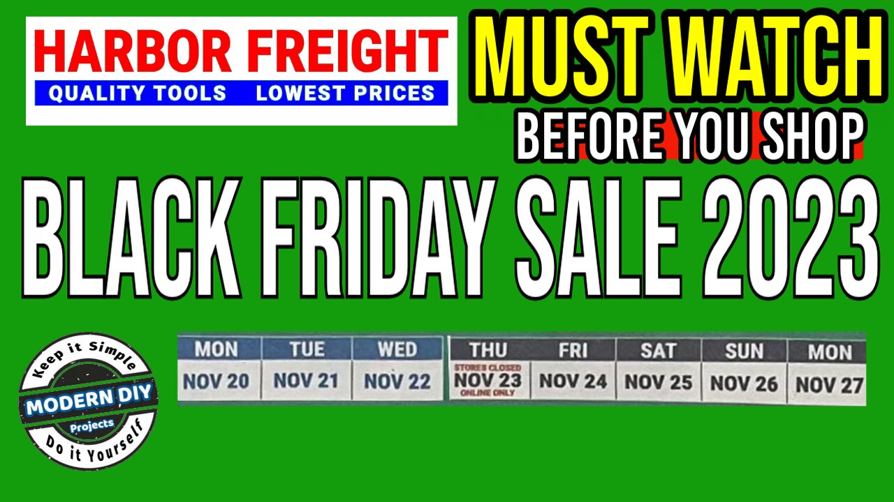 Harbor Freight Black Friday Sale 2023 MUST WATCH Before You Shop!!!