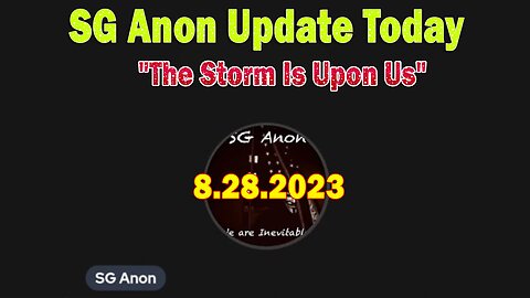SG Anon Update Today 8/28/23: "The Storm Is Upon Us"
