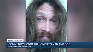 Community Honoring Homeless Man and His Dog
