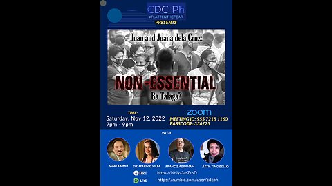 CDC Ph Weekly Huddle Nov 12, 2022 Juan and Juana Dela Cruz: Non-Essential ba talaga?