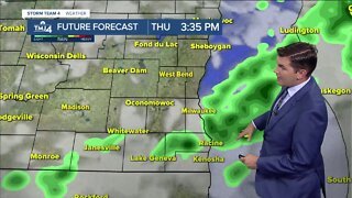 Dropping temperatures, scattered light showers, and gusty winds Thursday