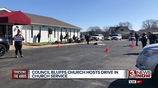 Church does drive in service to stop spread of COVID-19