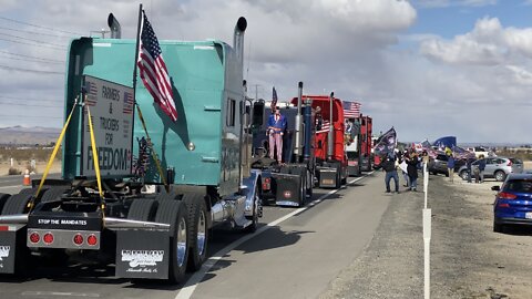 American Trucker Convoy Departs from California towards DC