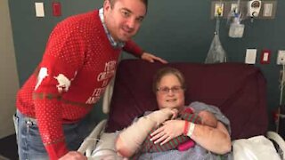 Grandmother meets grandson after 7 weeks in hospital