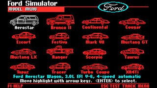 Ford Simulator 1987 for DOS