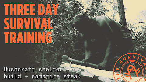 Three Day Survival Training, Bushcraft Shelter Build + Campfire Steak #bugoutbag #survival