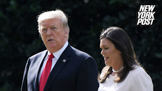 Trump makes surprise stop at campaign event for Sarah Huckabee Sanders