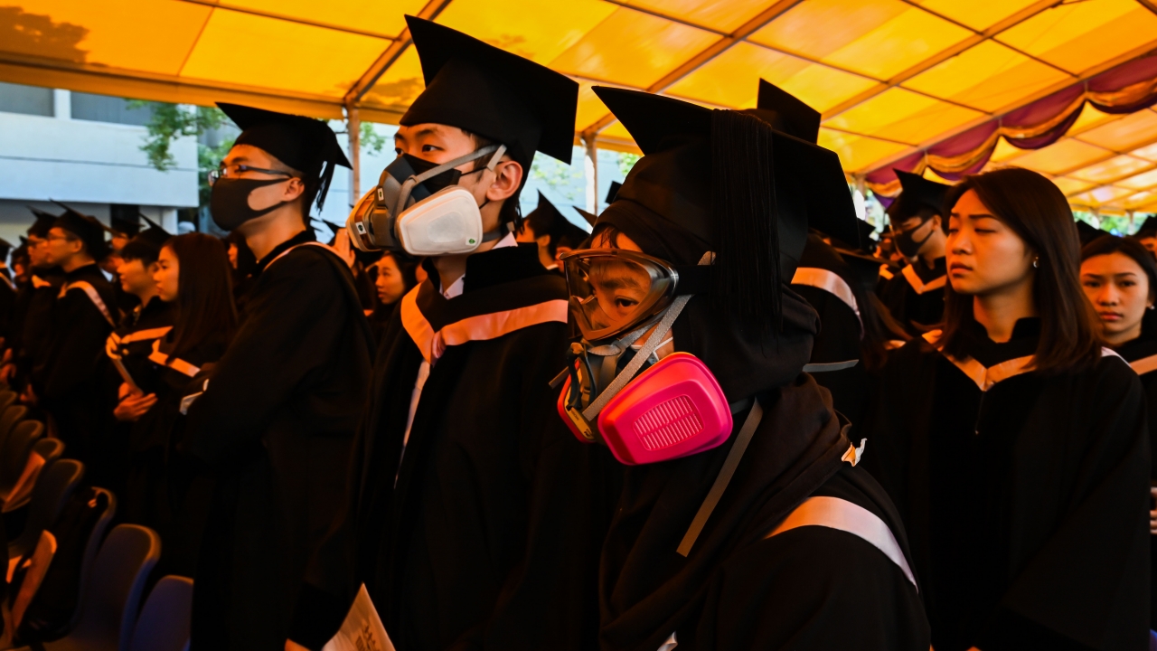Hong Kong Students Defy Ban, Wear Masks To Graduation