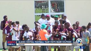 Glades Central football vists Miami Dolphins