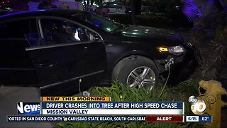 Woman arrested after chase ends in crash