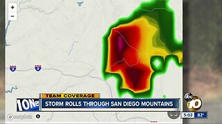 Storm rolls through San Diego Mountains