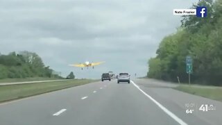 VIDEO: Bystander catches video of plane landing on I-470