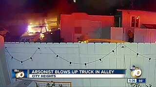 Arsonist blows up parked truck in City Heights alley