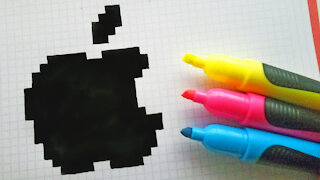 how to Draw Apple Logo - Handmade Pixel Art