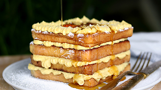 French Toast Stack With Pumpkin Cheesecake Filling