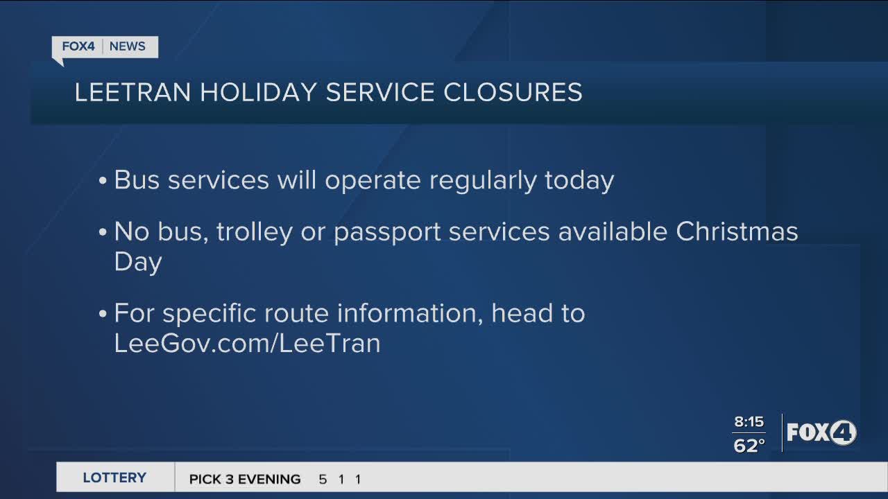 Holiday Office closures in Lee County