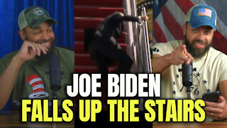 Joe Biden Falls Up The Stairs