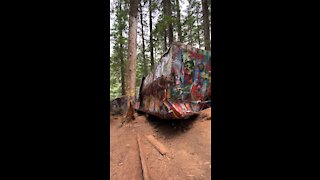 Train Wreck with Graffiti in Whistler
