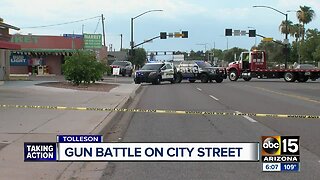 Man shot after gunfight between cars