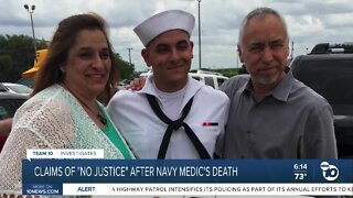 Claims of "no justice" after Navy medic's death