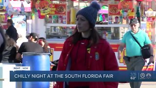 South Florida fairgoers bundle up amid chilly temps