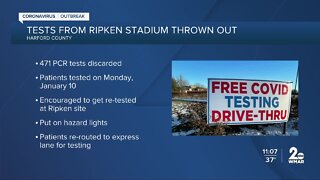 Hundreds of COVID-19 tests taken at Ripken Stadium thrown out