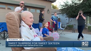 Chandler teen battling cancer surprised with car for sweet sixteen