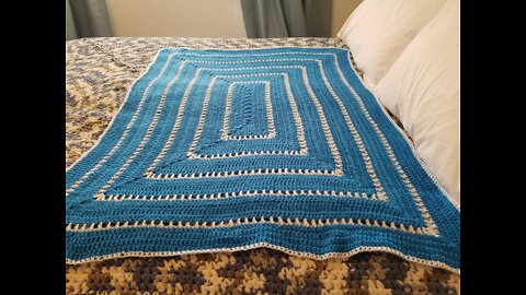 Solid Rectangle Double Crochet Blanket