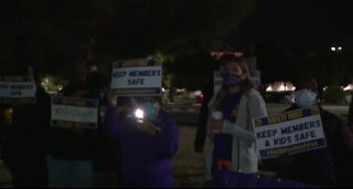 County family services workers protest unsafe working conditions