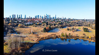Drone view of Deer Lake @ Burnaby BC Canada