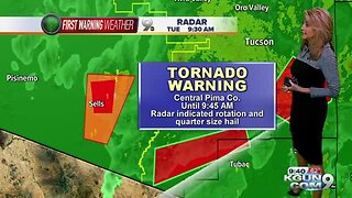 Tornado warning issued In Pima County