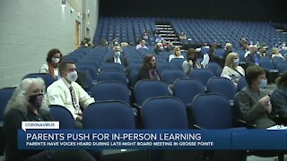 Parents push for in-person learning in Grosse Pointe schools