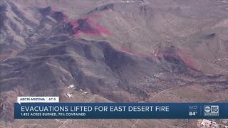 Evacuations lifted for East Desert Fire