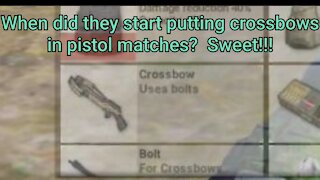 Crossbows in pistol matches?!