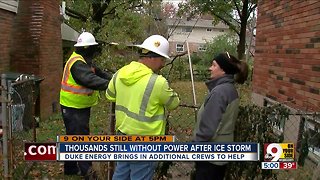 Thousands still without power after ice storm