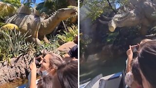 Jurassic world water park ride is absolutely incredible