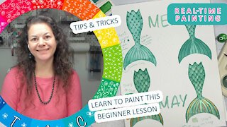 Paint With Me: [Mermaid Tail] Real-Time Watercolor Tutorial Workshop - Beginners Tips #MerMay
