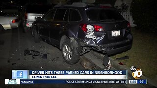 Driver crashes into parked vehicles in Loma Portal