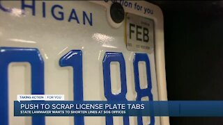 Push to scrap license plate tabs