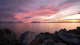 In time-lapse: Utah's famous winter sunset