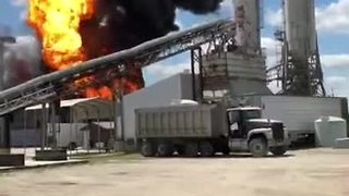 Eye witness video of explosion at Akron chemical plant
