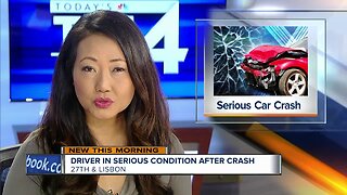 Driver in serious condition after car crash