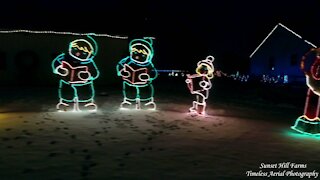Amazing Christmas Light Display At Sunset Hill Farms Drone Footage Must See.