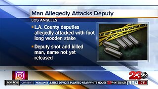 Man allegedly attacks LA County deputies with a stake