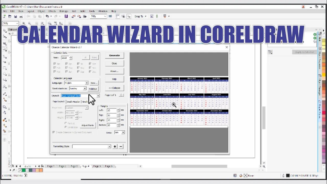CorelDraw Calendar Wizard Generate and Design Automatic Year Calendar