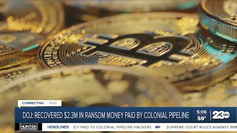 DOJ: Recovered $2.3 million in ransom money paid by Colonial Pipeline