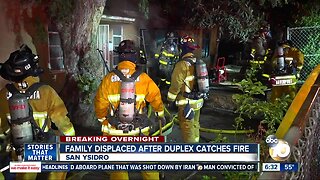 Dog dies, family displaced after fire at San Ysidro duplex