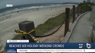 Beaches see holiday weekend crowds